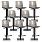 Armless Bar Stools Adjustable Height Dining Stools with Metal Base