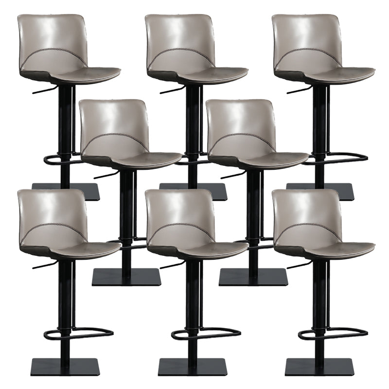 Armless Bar Stools Adjustable Height Dining Stools with Metal Base