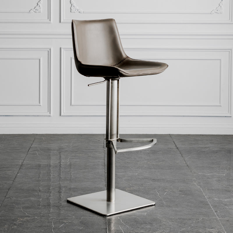 Armless Bar Stools Adjustable Height Dining Stools with Metal Base