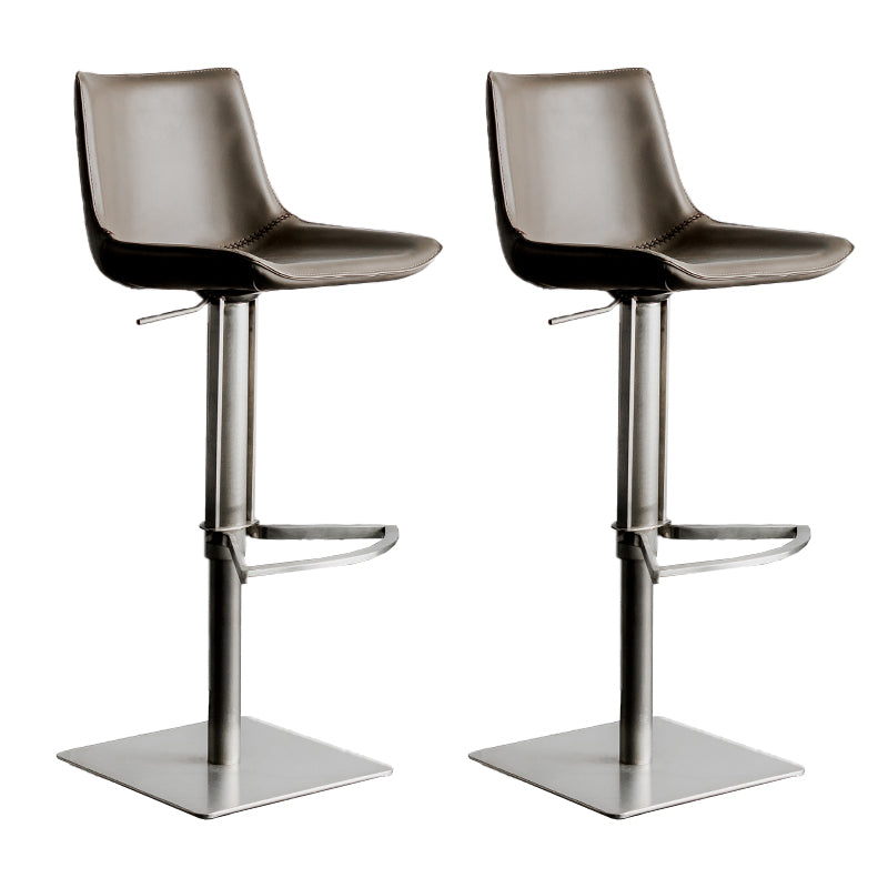 Armless Bar Stools Adjustable Height Dining Stools with Metal Base