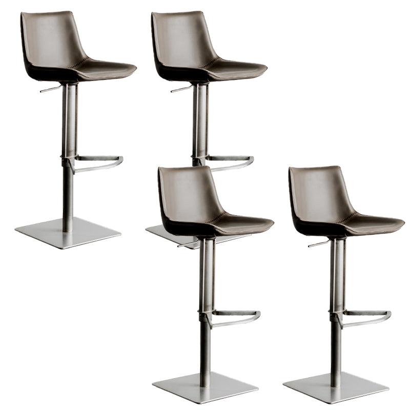 Armless Bar Stools Adjustable Height Dining Stools with Metal Base