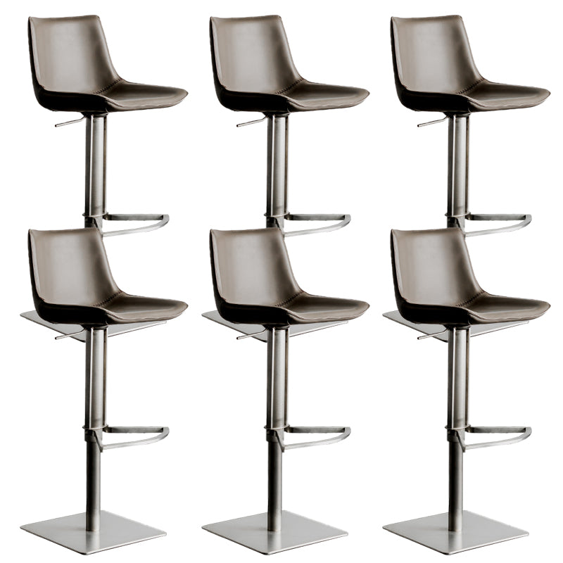Armless Bar Stools Adjustable Height Dining Stools with Metal Base