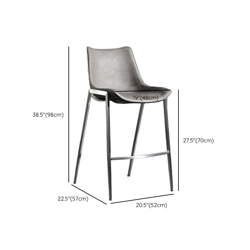 Armless Bar Stools Adjustable Height Dining Stools with Metal Base