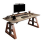 Rectangular Shape Modern Style Computer Desk Stone Task Desk with 2 Legs for Home