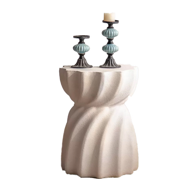 French Country Corner Table Pedestal Round Accent Side Table 14"L x 14"W x 18.5"H White 1 Clearhalo 'Coffee & Accent Tables' 'End & Side Tables' 'end_side_tables' 'furn' 'furn_end_side_tables' 'Furniture' 'Living Room Furniture' 7295518