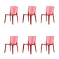 Modern Style Side Chair Plastic Side Dining Chair for Home Use Red 6 Piece Set Clearhalo 'Dining Chairs' 'Dining Tables & Seating' 'dining_chair' 'furn' 'furn_dining_chair' 'Furniture' 'Kitchen & Dining Furniture' 7295601