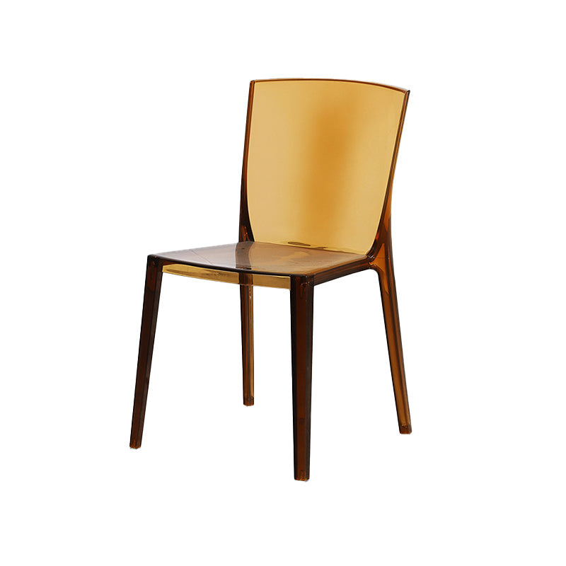 Modern Style Side Chair Plastic Side Dining Chair for Home Use Brown 1 Piece Clearhalo 'Dining Chairs' 'Dining Tables & Seating' 'dining_chair' 'furn' 'furn_dining_chair' 'Furniture' 'Kitchen & Dining Furniture' 7295605