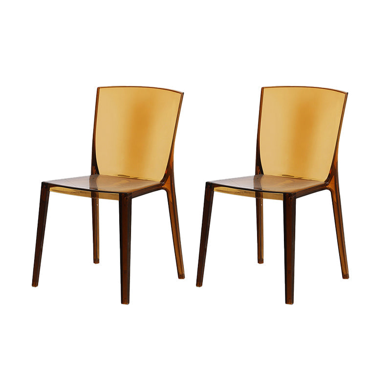 Modern Style Side Chair Plastic Side Dining Chair for Home Use Brown 2 Piece Set Clearhalo 'Dining Chairs' 'Dining Tables & Seating' 'dining_chair' 'furn' 'furn_dining_chair' 'Furniture' 'Kitchen & Dining Furniture' 7295608