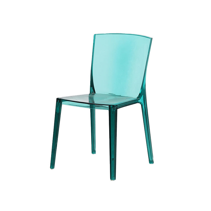 Modern Style Side Chair Plastic Side Dining Chair for Home Use Green 1 Piece Clearhalo 'Dining Chairs' 'Dining Tables & Seating' 'dining_chair' 'furn' 'furn_dining_chair' 'Furniture' 'Kitchen & Dining Furniture' 7295616