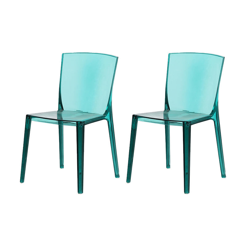 Modern Style Side Chair Plastic Side Dining Chair for Home Use Green 2 Piece Set Clearhalo 'Dining Chairs' 'Dining Tables & Seating' 'dining_chair' 'furn' 'furn_dining_chair' 'Furniture' 'Kitchen & Dining Furniture' 7295617