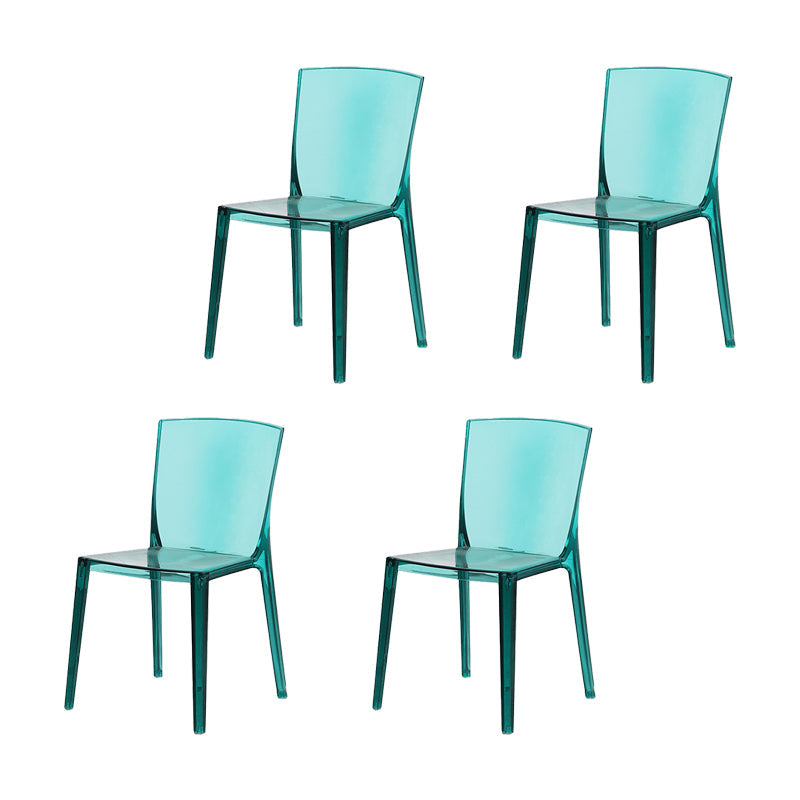 Modern Style Side Chair Plastic Side Dining Chair for Home Use Green 4 Piece Set Clearhalo 'Dining Chairs' 'Dining Tables & Seating' 'dining_chair' 'furn' 'furn_dining_chair' 'Furniture' 'Kitchen & Dining Furniture' 7295618
