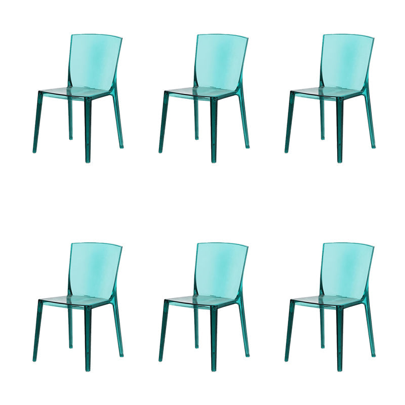 Modern Style Side Chair Plastic Side Dining Chair for Home Use Green 6 Piece Set Clearhalo 'Dining Chairs' 'Dining Tables & Seating' 'dining_chair' 'furn' 'furn_dining_chair' 'Furniture' 'Kitchen & Dining Furniture' 7295619