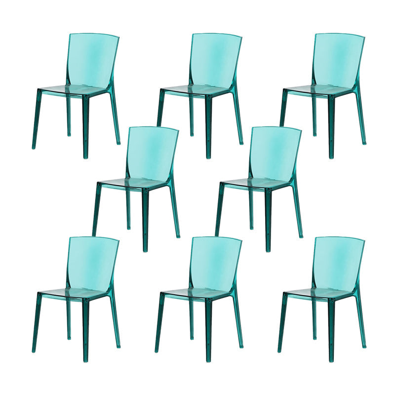 Modern Style Side Chair Plastic Side Dining Chair for Home Use Green 8 Piece Set Clearhalo 'Dining Chairs' 'Dining Tables & Seating' 'dining_chair' 'furn' 'furn_dining_chair' 'Furniture' 'Kitchen & Dining Furniture' 7295620