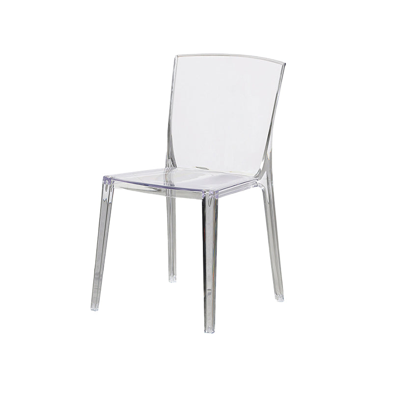Modern Style Side Chair Plastic Side Dining Chair for Home Use Clear 1 Piece Clearhalo 'Dining Chairs' 'Dining Tables & Seating' 'dining_chair' 'furn' 'furn_dining_chair' 'Furniture' 'Kitchen & Dining Furniture' 7295621