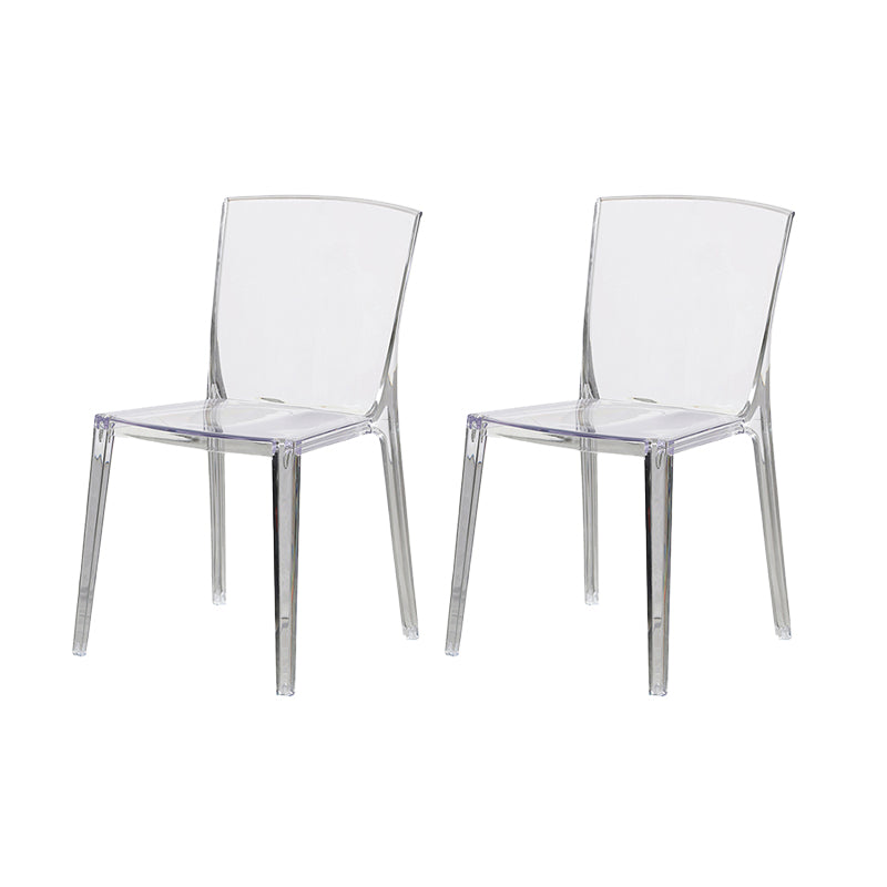 Modern Style Side Chair Plastic Side Dining Chair for Home Use Clear 2 Piece Set Clearhalo 'Dining Chairs' 'Dining Tables & Seating' 'dining_chair' 'furn' 'furn_dining_chair' 'Furniture' 'Kitchen & Dining Furniture' 7295622