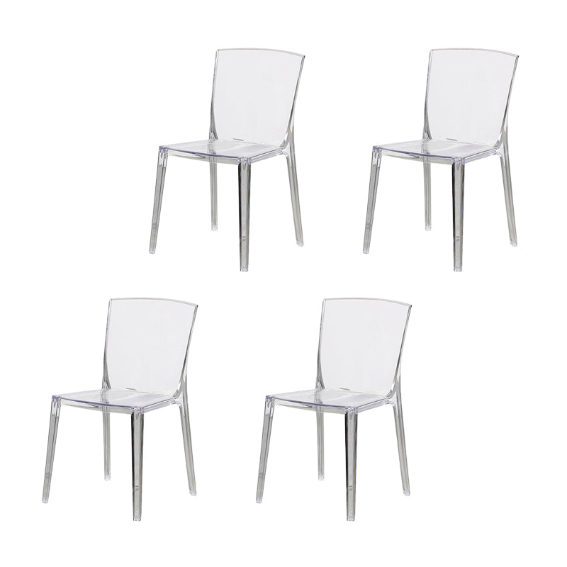 Modern Style Side Chair Plastic Side Dining Chair for Home Use Clear 4 Piece Set Clearhalo 'Dining Chairs' 'Dining Tables & Seating' 'dining_chair' 'furn' 'furn_dining_chair' 'Furniture' 'Kitchen & Dining Furniture' 7295623