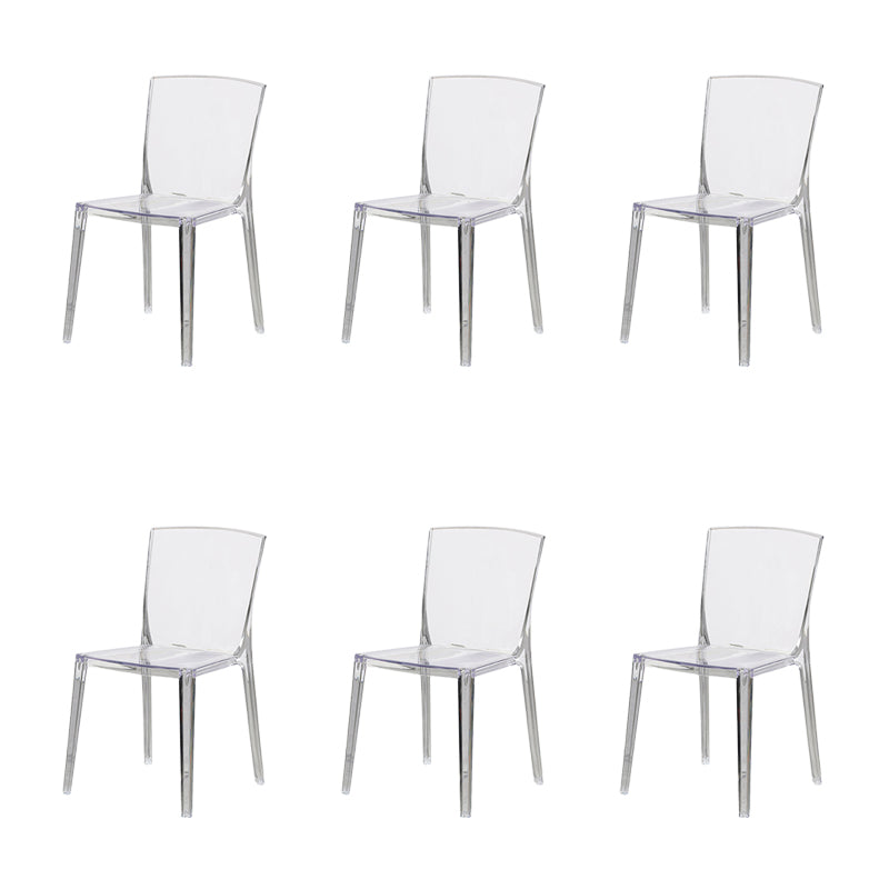 Modern Style Side Chair Plastic Side Dining Chair for Home Use Clear 6 Piece Set Clearhalo 'Dining Chairs' 'Dining Tables & Seating' 'dining_chair' 'furn' 'furn_dining_chair' 'Furniture' 'Kitchen & Dining Furniture' 7295624