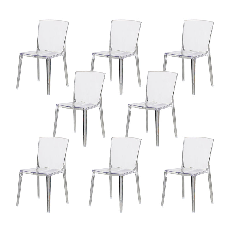 Modern Style Side Chair Plastic Side Dining Chair for Home Use Clear 8 Piece Set Clearhalo 'Dining Chairs' 'Dining Tables & Seating' 'dining_chair' 'furn' 'furn_dining_chair' 'Furniture' 'Kitchen & Dining Furniture' 7295625