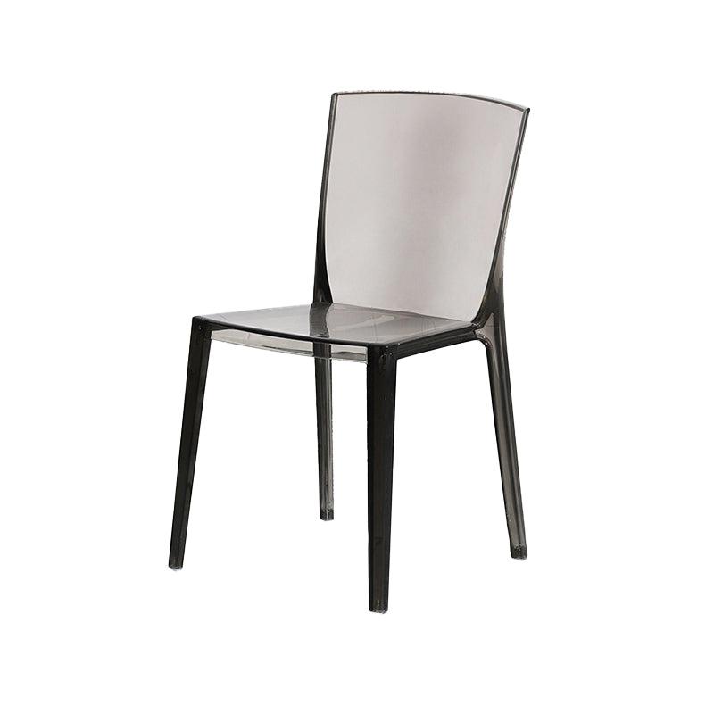 Modern Style Side Chair Plastic Side Dining Chair for Home Use Smoke Gray 1 Piece Clearhalo 'Dining Chairs' 'Dining Tables & Seating' 'dining_chair' 'furn' 'furn_dining_chair' 'Furniture' 'Kitchen & Dining Furniture' 7295626