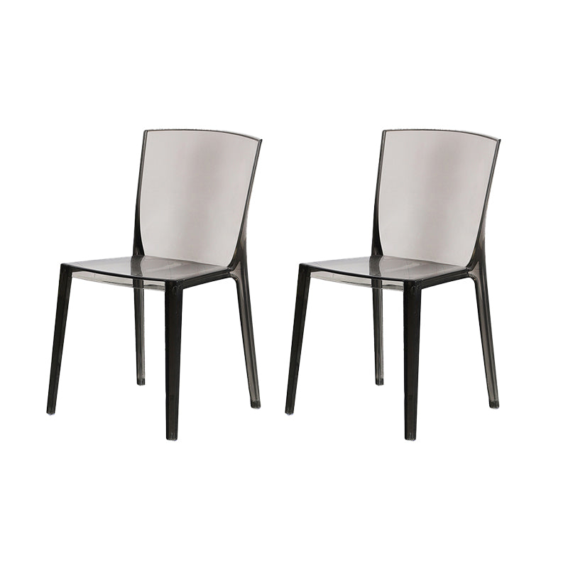 Modern Style Side Chair Plastic Side Dining Chair for Home Use Smoke Gray 2 Piece Set Clearhalo 'Dining Chairs' 'Dining Tables & Seating' 'dining_chair' 'furn' 'furn_dining_chair' 'Furniture' 'Kitchen & Dining Furniture' 7295627