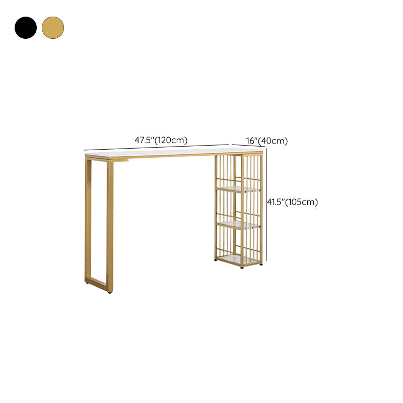 Table de bar rectangulaire de style moderne, table stockable pour le salon