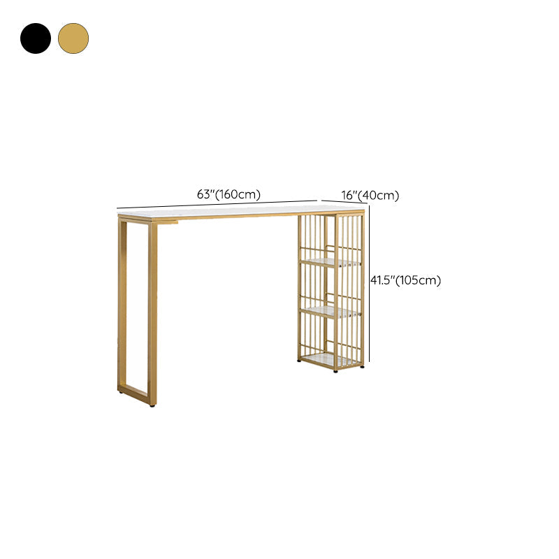 Table de bar rectangulaire de style moderne, table stockable pour le salon