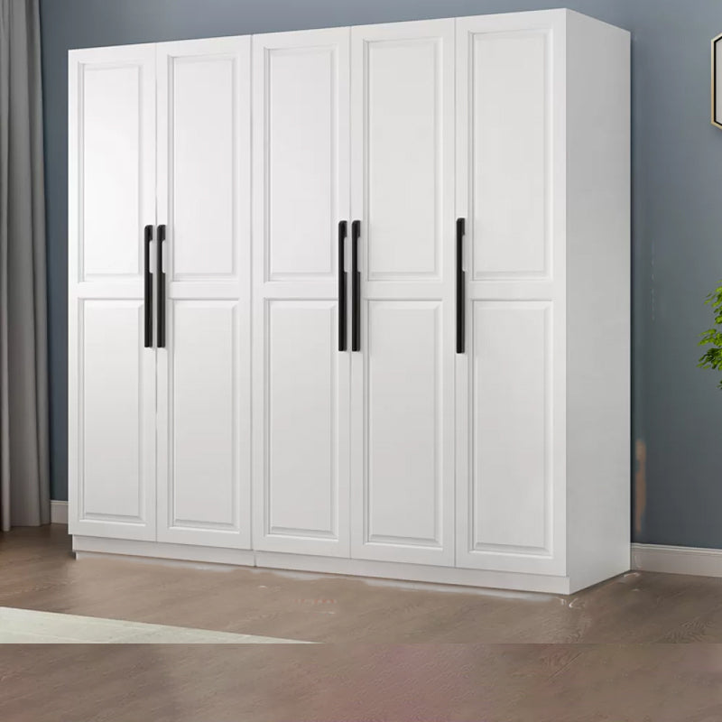 Freestanding Wood Frame Wardrobe Modern Hinged Soft Close Doors Wardrobe and Drawers Armoire 79"L x 20"W x 79"H Clearhalo 'Armoires & Wardrobes' 'armoires_wardrobes' 'Bedroom Furniture' 'furn' 'furn_armoires_wardrobes' 'Furniture' 7295675