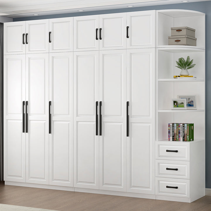 Freestanding Wood Frame Wardrobe Modern Hinged Soft Close Doors Wardrobe and Drawers Clearhalo 'Armoires & Wardrobes' 'armoires_wardrobes' 'Bedroom Furniture' 'furn' 'furn_armoires_wardrobes' 'Furniture' 7295676
