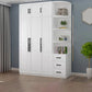 Freestanding Wood Frame Wardrobe Modern Hinged Soft Close Doors Wardrobe and Drawers Armoire & Side Cabinet & Top Cabinet Clearhalo 'Armoires & Wardrobes' 'armoires_wardrobes' 'Bedroom Furniture' 'furn' 'furn_armoires_wardrobes' 'Furniture' 7295694