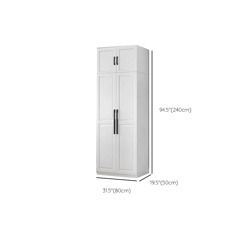 Freestanding Wood Frame Wardrobe Modern Hinged Soft Close Doors Wardrobe and Drawers Clearhalo 'Armoires & Wardrobes' 'armoires_wardrobes' 'Bedroom Furniture' 'furn' 'furn_armoires_wardrobes' 'Furniture' 7295710
