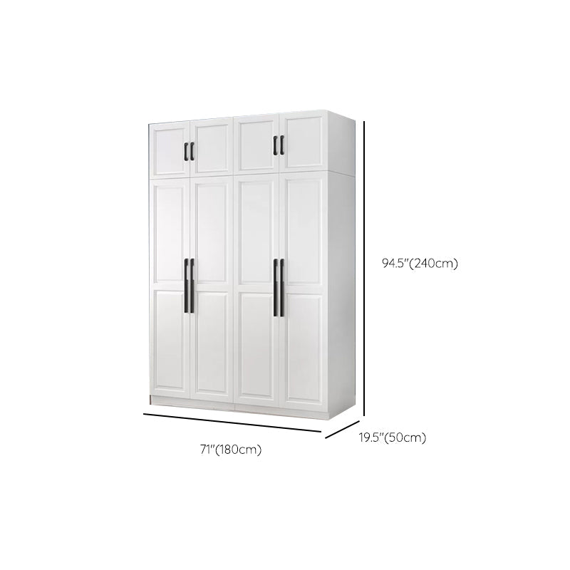 Freestanding Wood Frame Wardrobe Modern Hinged Soft Close Doors Wardrobe and Drawers Clearhalo 'Armoires & Wardrobes' 'armoires_wardrobes' 'Bedroom Furniture' 'furn' 'furn_armoires_wardrobes' 'Furniture' 7295714