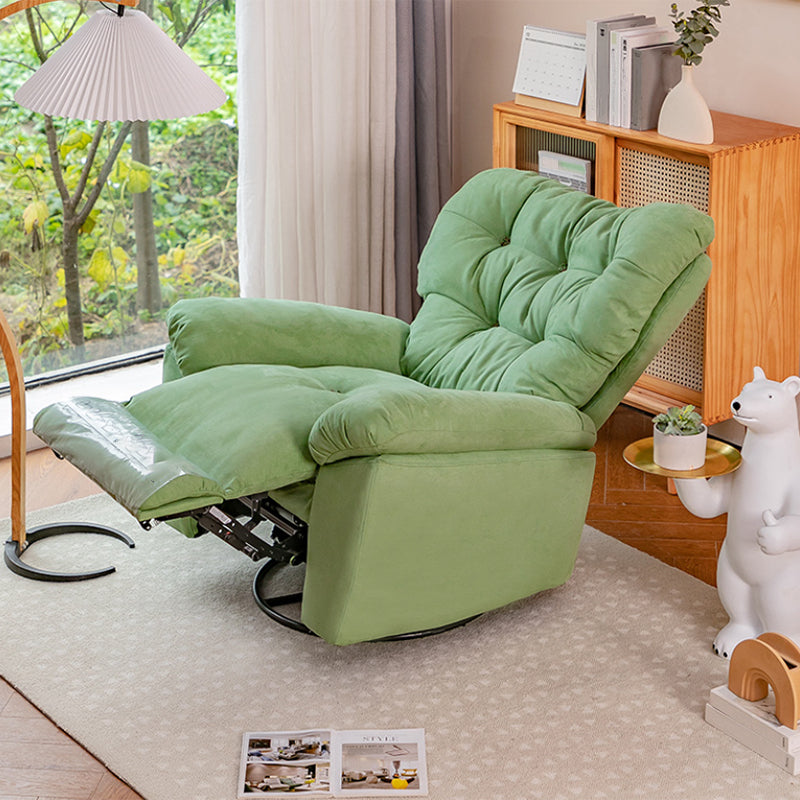 Sedia alare contemporanea reclinabile in metallo microsuede interno di colore solido girevole