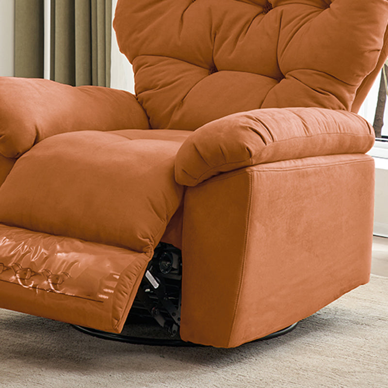 Sedia alare contemporanea reclinabile in metallo microsuede interno di colore solido girevole