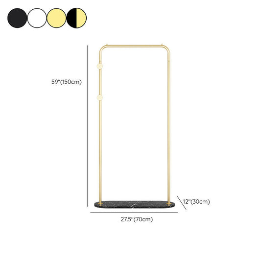 Gorgeous Metal Clothes Hanger Double Coat Hooks Coat Rack with Marble Bottom Clearhalo 'Entry & Mudroom Furniture' 'furn' 'furn_hall_tree_coat_racks' 'Furniture' 'Hall Trees & Coat Racks' 'hall_tree_coat_racks' 7295873