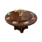 Round Solid Wood Dining Table Modern Turntable Furniture with Pedestal Base Walnut 63"L x 63"W x 29.5"H Without Chairs Clearhalo 'Dining Tables & Seating' 'Dining Tables' 'dining_table' 'furn' 'furn_dining_table' 'Furniture' 'furniture_dining_table' 'Kitchen & Dining Furniture' 'kitchen' 'kitchen_dining_table' 7295881