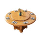 Round Solid Wood Dining Table Modern Turntable Furniture with Pedestal Base Tan 63"L x 63"W x 29.5"H Without Chairs Clearhalo 'Dining Tables & Seating' 'Dining Tables' 'dining_table' 'furn' 'furn_dining_table' 'Furniture' 'furniture_dining_table' 'Kitchen & Dining Furniture' 'kitchen' 'kitchen_dining_table' 7295888