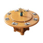 Round Solid Wood Dining Table Modern Turntable Furniture with Pedestal Base Tan 70.9"L x 70.9"W x 29.5"H Without Chairs Clearhalo 'Dining Tables & Seating' 'Dining Tables' 'dining_table' 'furn' 'furn_dining_table' 'Furniture' 'furniture_dining_table' 'Kitchen & Dining Furniture' 'kitchen' 'kitchen_dining_table' 7295889