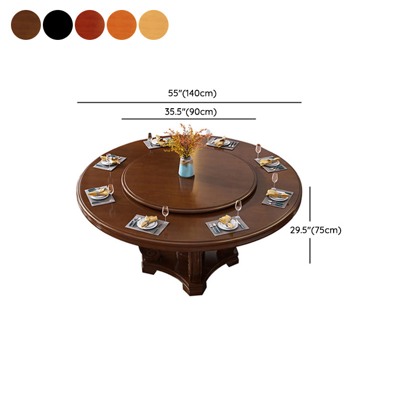 Round Solid Wood Dining Table Modern Turntable Furniture with Pedestal Base Clearhalo 'Dining Tables & Seating' 'Dining Tables' 'dining_table' 'furn' 'furn_dining_table' 'Furniture' 'furniture_dining_table' 'Kitchen & Dining Furniture' 'kitchen' 'kitchen_dining_table' 7295912