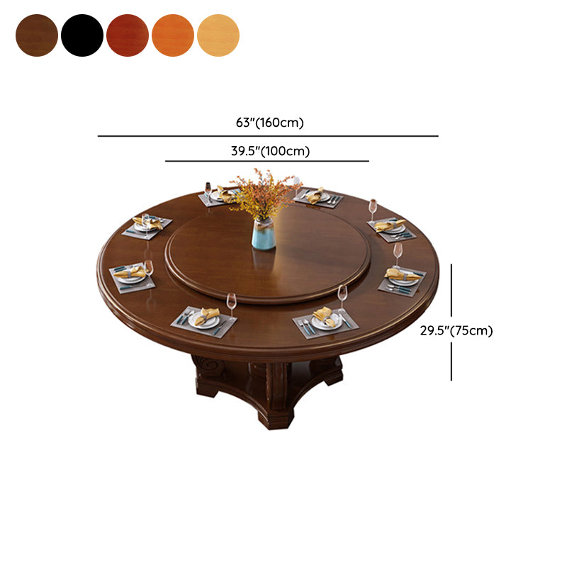 Round Solid Wood Dining Table Modern Turntable Furniture with Pedestal Base Clearhalo 'Dining Tables & Seating' 'Dining Tables' 'dining_table' 'furn' 'furn_dining_table' 'Furniture' 'furniture_dining_table' 'Kitchen & Dining Furniture' 'kitchen' 'kitchen_dining_table' 7295915
