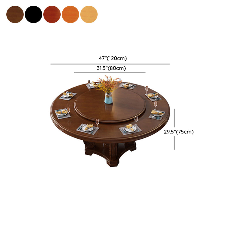 Round Solid Wood Dining Table Modern Turntable Furniture with Pedestal Base Clearhalo 'Dining Tables & Seating' 'Dining Tables' 'dining_table' 'furn' 'furn_dining_table' 'Furniture' 'furniture_dining_table' 'Kitchen & Dining Furniture' 'kitchen' 'kitchen_dining_table' 7295917