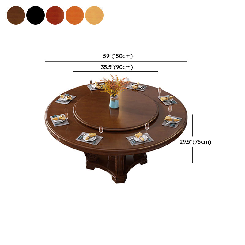 Round Solid Wood Dining Table Modern Turntable Furniture with Pedestal Base Clearhalo 'Dining Tables & Seating' 'Dining Tables' 'dining_table' 'furn' 'furn_dining_table' 'Furniture' 'furniture_dining_table' 'Kitchen & Dining Furniture' 'kitchen' 'kitchen_dining_table' 7295918