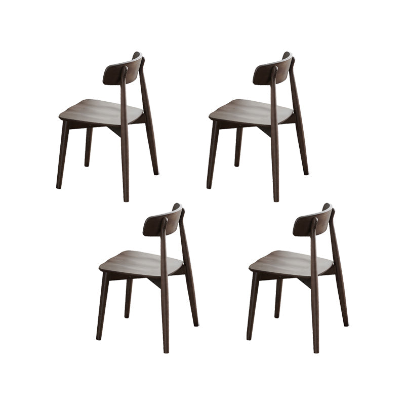 Solide houten eetkamerstoel moderne stijl open rug armloze stoel voor eetkamer