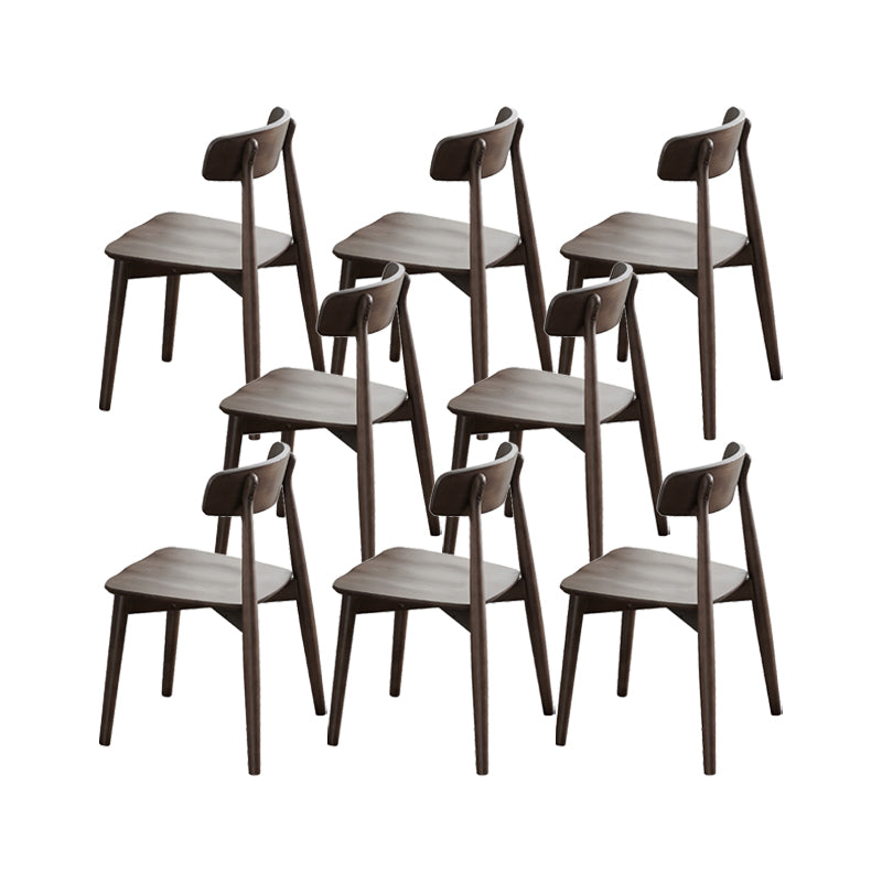 Solide houten eetkamerstoel moderne stijl open rug armloze stoel voor eetkamer