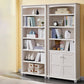 White Wooden Bookshelf Standard Shelves Included Closed Back Bookcase