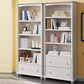 White Wooden Bookshelf Standard Shelves Included Closed Back Bookcase