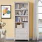 White Wooden Bookshelf Standard Shelves Included Closed Back Bookcase