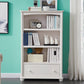 White Wooden Bookshelf Standard Shelves Included Closed Back Bookcase