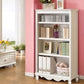 White Wooden Bookshelf Standard Shelves Included Closed Back Bookcase