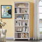 White Wooden Bookshelf Standard Shelves Included Closed Back Bookcase