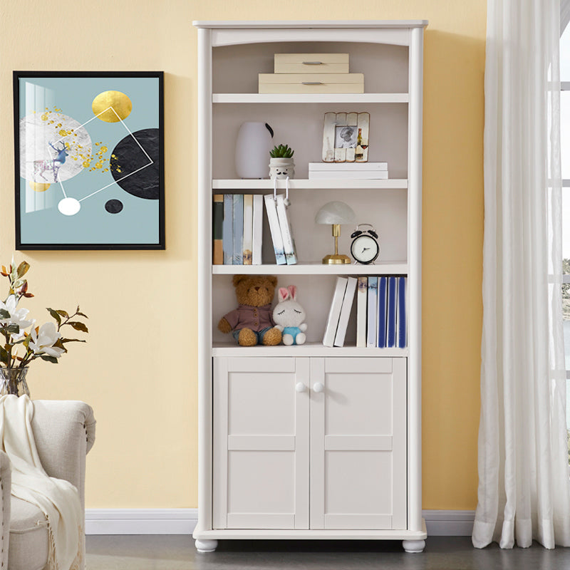 White Wooden Bookshelf Standard Shelves Included Closed Back Bookcase